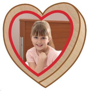 Five wooden hearts in a row on a wooden background Greeting Card by Anita  Van Den Broek